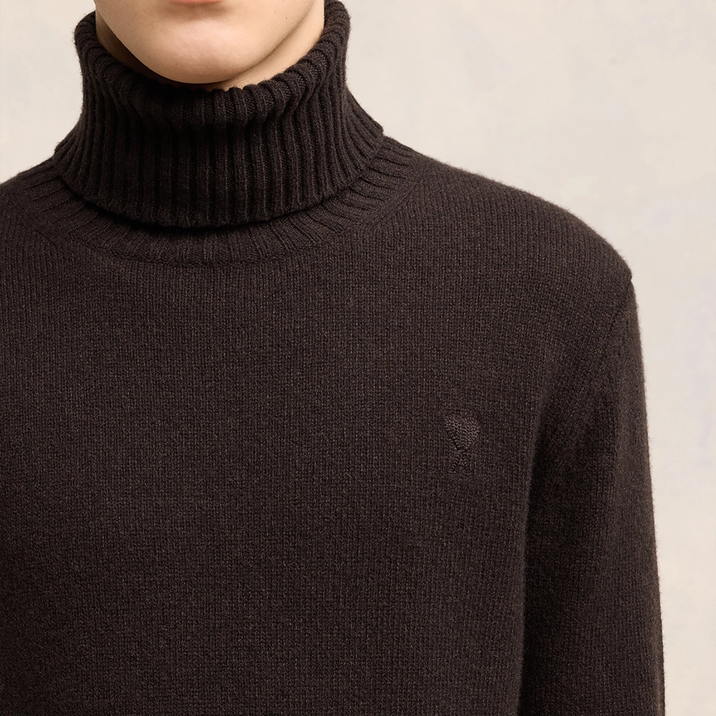 AMI Paris Tonal De Coeur Cashmere-Blend Knit Jumper - M
